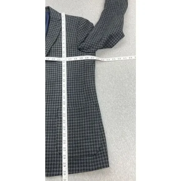 Jos A Bank Blazer Mens 42R Check Cotton Wool Blend Slim Fit 2-Button
